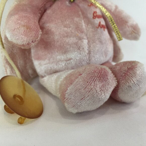 My Guardian Angel Pink Winged Teddy Bear with Lace by Aurora World 6" with Halo - Picture 6 of 11